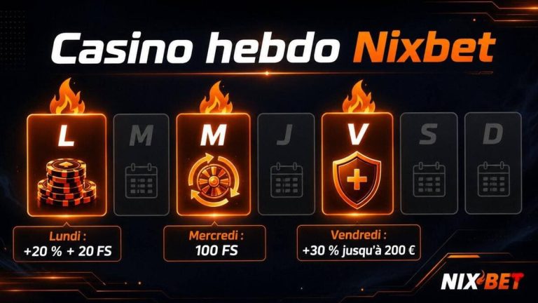 Nixbet Casino bonus hebdomadaire